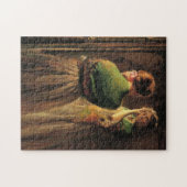 Puzzle Fille avec châle vert (par Joseph DeCamp) (Horizontal)