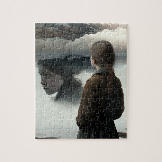 Puzzle Fille avec des nuages (Vertical)
