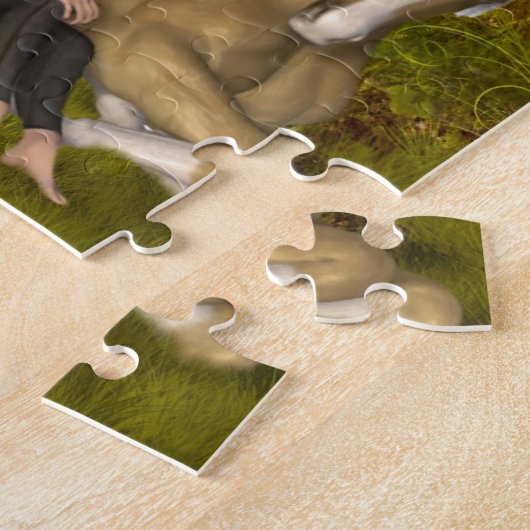 Puzzle Fille Avec Fleurs De Cheval Imaginaire Art Jigsaw  (Côté)