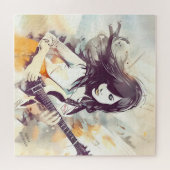Puzzle Fille avec musique rock vibes (Horizontal)