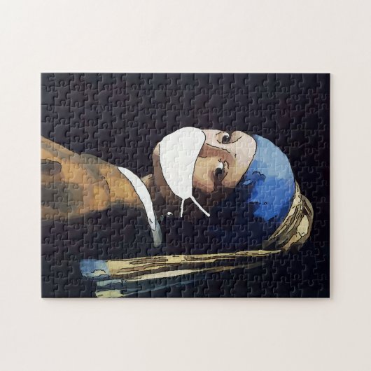 Puzzle Fille avec perle Earing, et Masque (Horizontal)