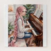 Puzzle - Fille avec piano (Vertical)
