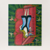 Puzzle Fille avec pigeons | Morris Hirshfield | (Vertical)