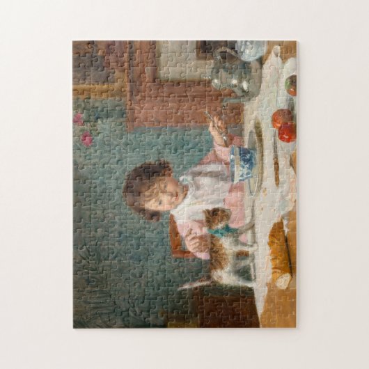 Puzzle Fille avec un chat | Victor Gabriel Gilbert (Vertical)