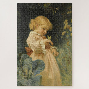 Puzzle Fille avec un papillon jaune (par Frederick Morgan