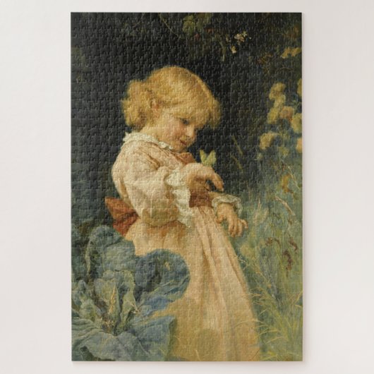 Puzzle Fille avec un papillon jaune (par Frederick Morgan (Vertical)