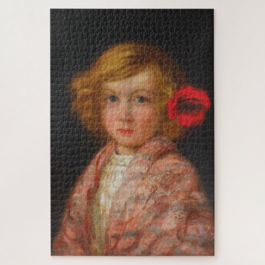 Puzzle Fille avec une fleur rouge dans ses cheveux (Vertical)