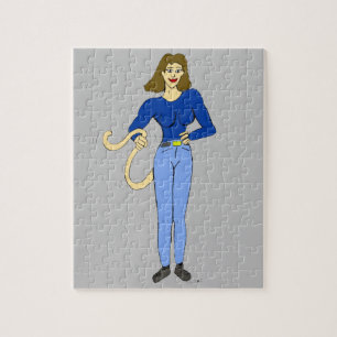 Puzzle fille avec une queue