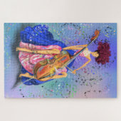 Puzzle Fille avec violoncelle - Fantastique mélodie - Des (Horizontal)