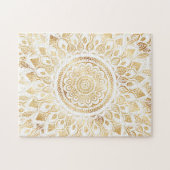 Puzzle Fille Blanc Mandala Or Floral (Horizontal)