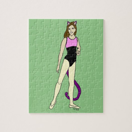 Puzzle fille chat  (Vertical)