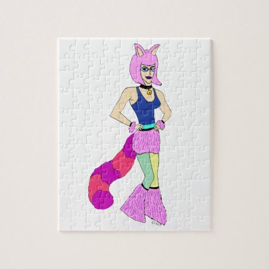 Puzzle fille chat  (Vertical)