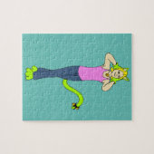 Puzzle fille chat (Horizontal)
