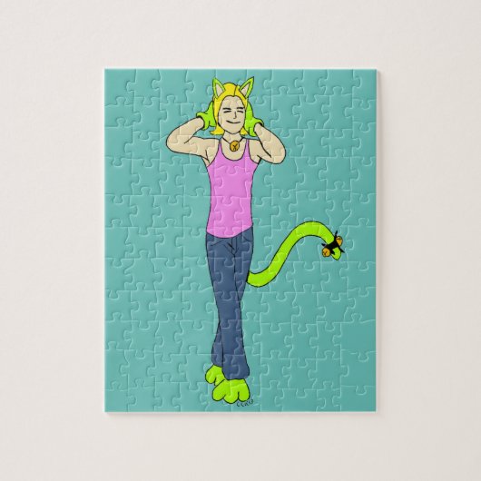 Puzzle fille chat (Vertical)
