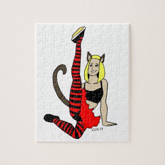 Puzzle fille chat  (Vertical)