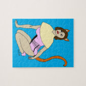 Puzzle fille chat (Horizontal)