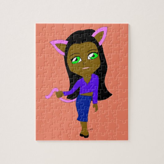 Puzzle fille chat chibi (Vertical)