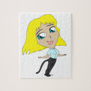 Puzzle fille chibi avec une queue