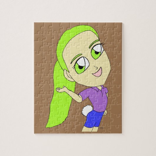 Puzzle fille chibi avec une queue de lapin   bouton (Vertical)