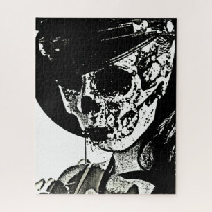 Puzzle Fille crâne - Noir et Blanc