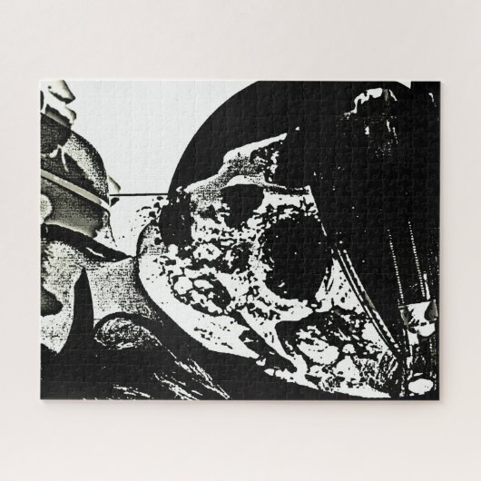 Puzzle Fille crâne - Noir et Blanc (Horizontal)