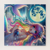 Puzzle Fille d'anime chantant clair de lune pixie mermaid (Horizontal)