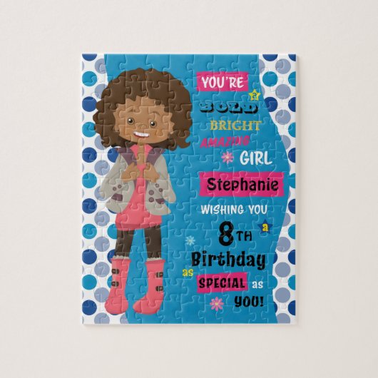 Puzzle Fille d'anniversaire multiculturelle (Vertical)