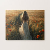 Puzzle Fille dans les champs de coquelicots (Horizontal)