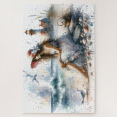 Puzzle Fille d'aquarelle romantique par phare (Vertical)