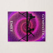 Puzzle fille de gymnastique avec nom personnalisé. (Horizontal)