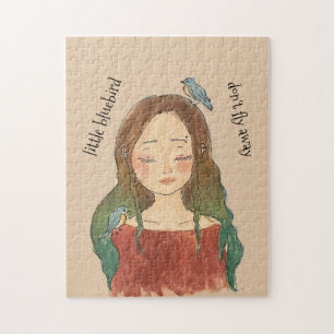 Puzzle Fille des Merles Bleus N'envole Pas