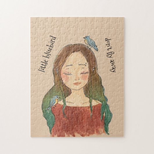 Puzzle Fille des Merles Bleus N'envole Pas (Vertical)