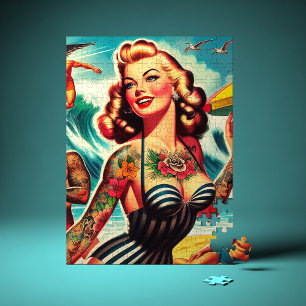 Puzzle Fille d'été vintage