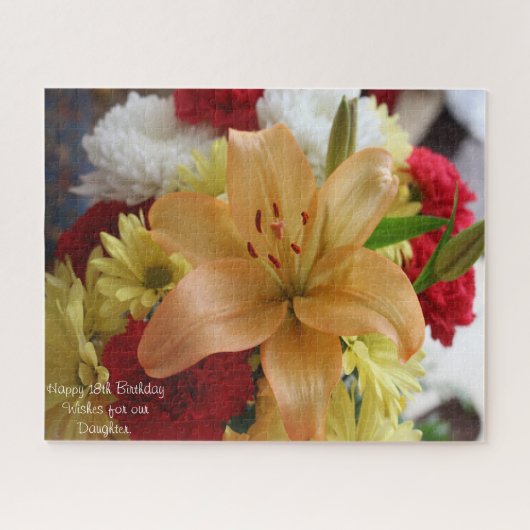 Puzzle Fille du 18e anniversaire. (Horizontal)