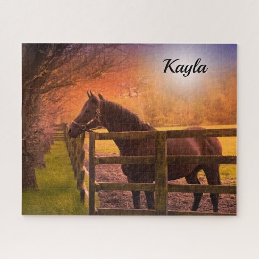 Puzzle Fille du cheval (Horizontal)