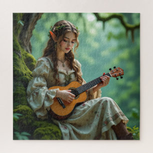 Puzzle Fille elfique enchantée jouant du ukulélé