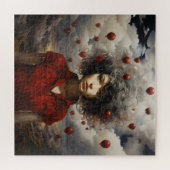 Puzzle Fille en Art Moderne Rouge (Horizontal)