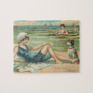 Puzzle Fille en maillot de bain de plage victorien