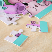 Puzzle Fille et lapins afro-américains (Côté)