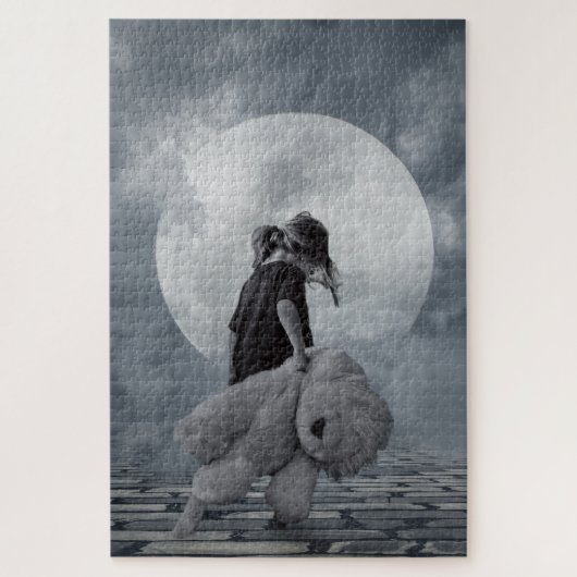 Puzzle Fille et ours en peluche (Vertical)