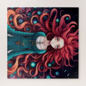 Puzzle Fille Fantastique aux Cheveux Roux Illustration Ar (Horizontal)