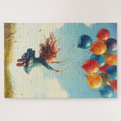 Puzzle Fille flottante avec ballons (Horizontal)