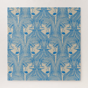 Puzzle Fille glamour : motif sans couture stylisée.