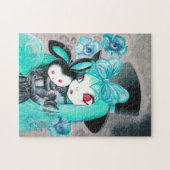 Puzzle Fille gothique douce avec le lapin (Horizontal)