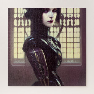 Puzzle Fille gothique Steampunk Yeux de couleur différent