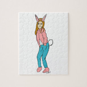 Puzzle fille lapin