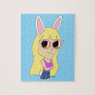 Puzzle fille lapin chibi