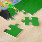 Puzzle Fille Leprechauns Arc en ciel et Pot d'or (Côté)