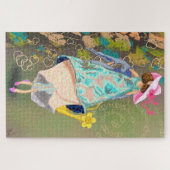 Puzzle Fille Love Fleurs de printemps Dessin Imaginaire F (Horizontal)