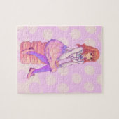 Puzzle Fille Macaron rose (Horizontal)